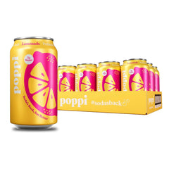 Poppi Prebiotic Soda, Lemonade, 12 Oz, 12 Pack