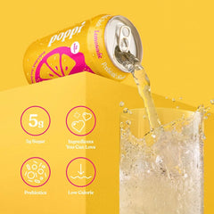Poppi Prebiotic Soda, Lemonade, 12 Oz, 12 Pack