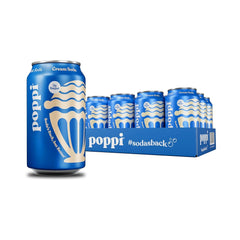 Poppi Prebiotic Soda, Cream Soda, 12 Oz, 12 Pack