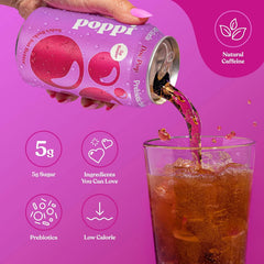 Poppi Prebiotic Soda, Sparkling Water & Fruit Juice, Doc Pop, 12 Oz, 12 Pack