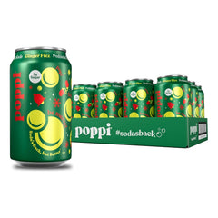 Poppi Prebiotic Soda, Ginger Fizz, 12 Oz, 12 Pack
