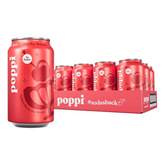 Poppi Prebiotic Soda, Shirley Temple, 12 Oz, 12 Pack