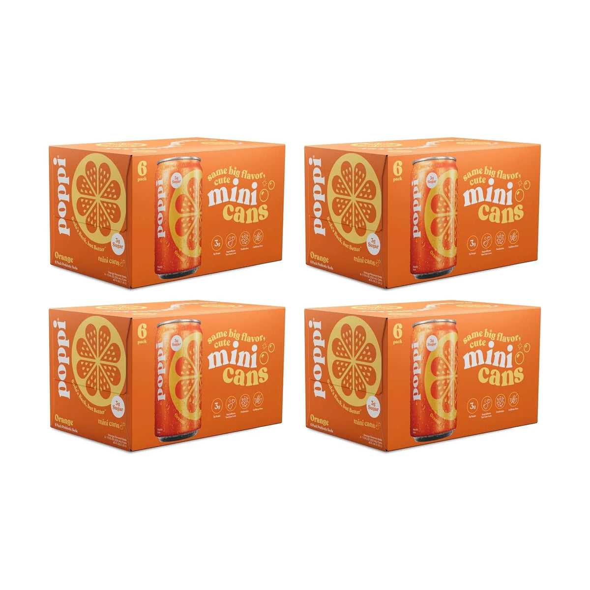 Poppi Prebiotic Soda, Orange, 7.5 Fl Oz, 24 Pack