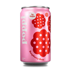 Poppi Prebiotic Soda, Raspberry Rose, 7.5 Fl Oz, 24 Pack