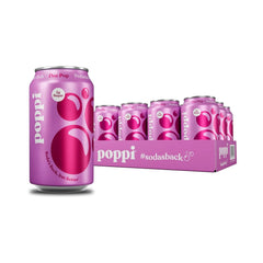 Poppi Prebiotic Soda, Sparkling Water & Fruit Juice, Doc Pop, 12 Oz, 12 Pack