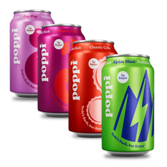 Poppi Prebiotic Soda, Soda Staples, 12 Oz, 12 Pack
