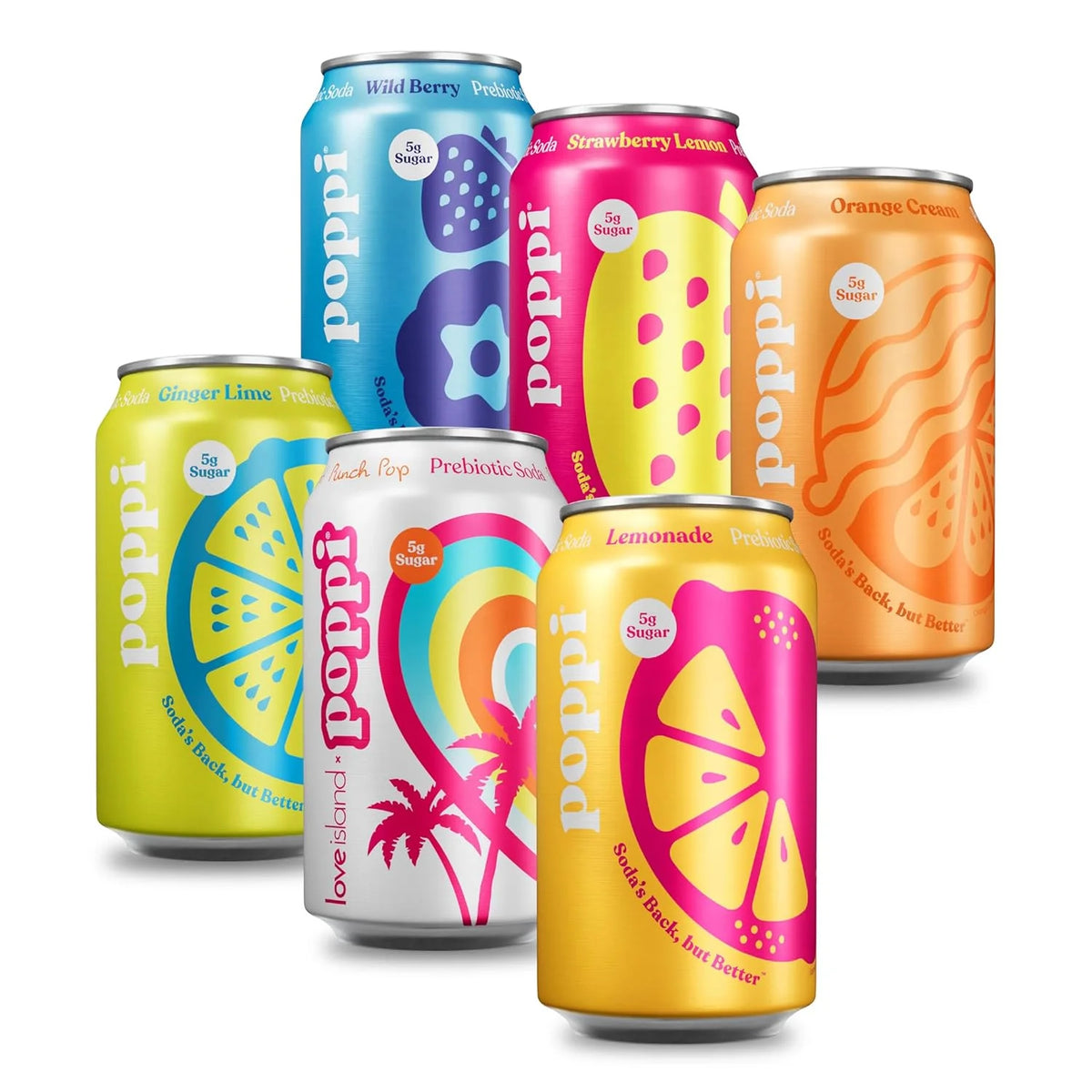 Poppi Prebiotic Soda, Bombshells, 12 Oz, 12 Pack