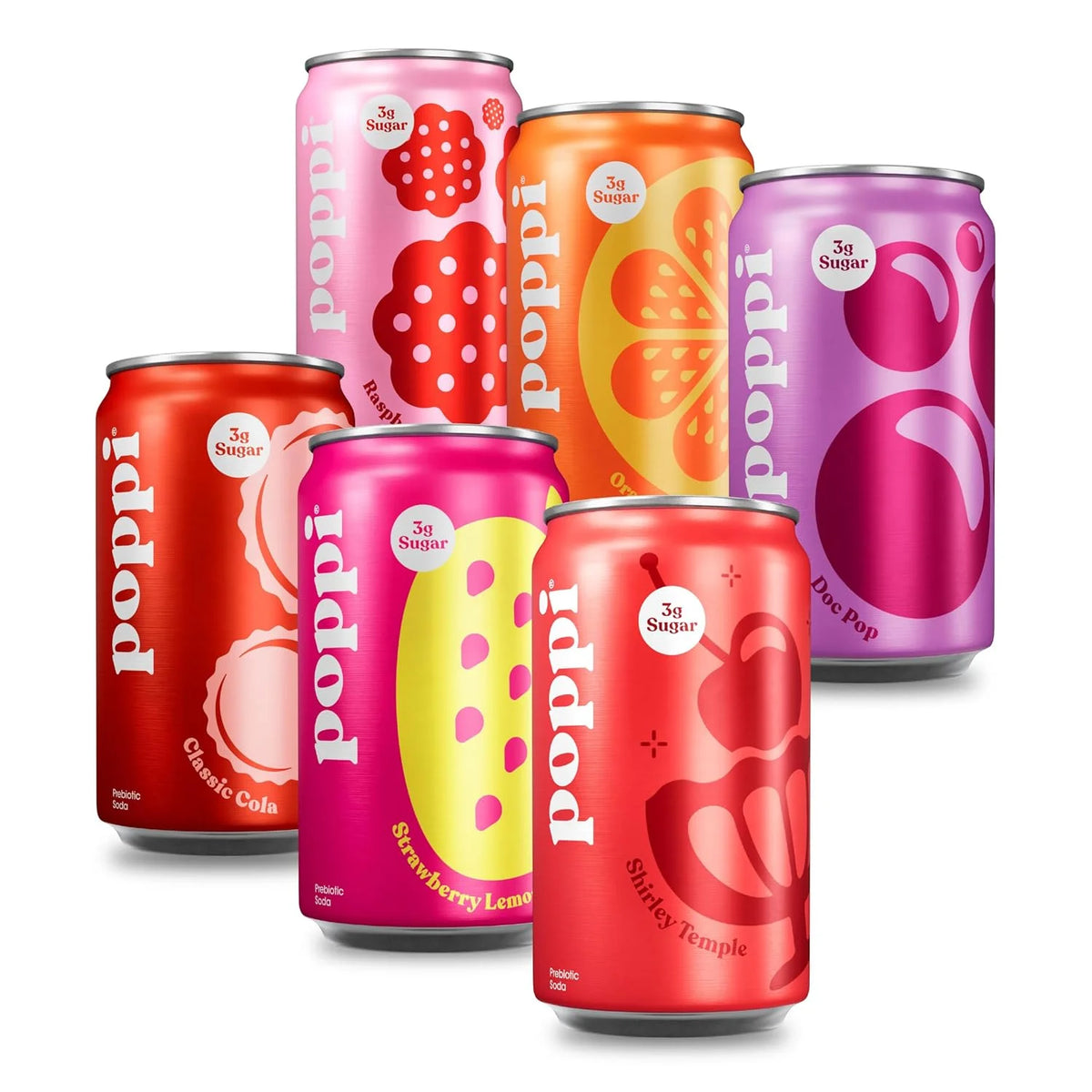 Poppi Prebiotic Soda, Mini Stars, 7.5 Oz, 12 Pack